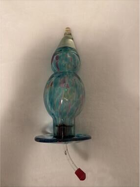 Vintage Hand Blown Glass Hummingbird Feeder/Garden Art